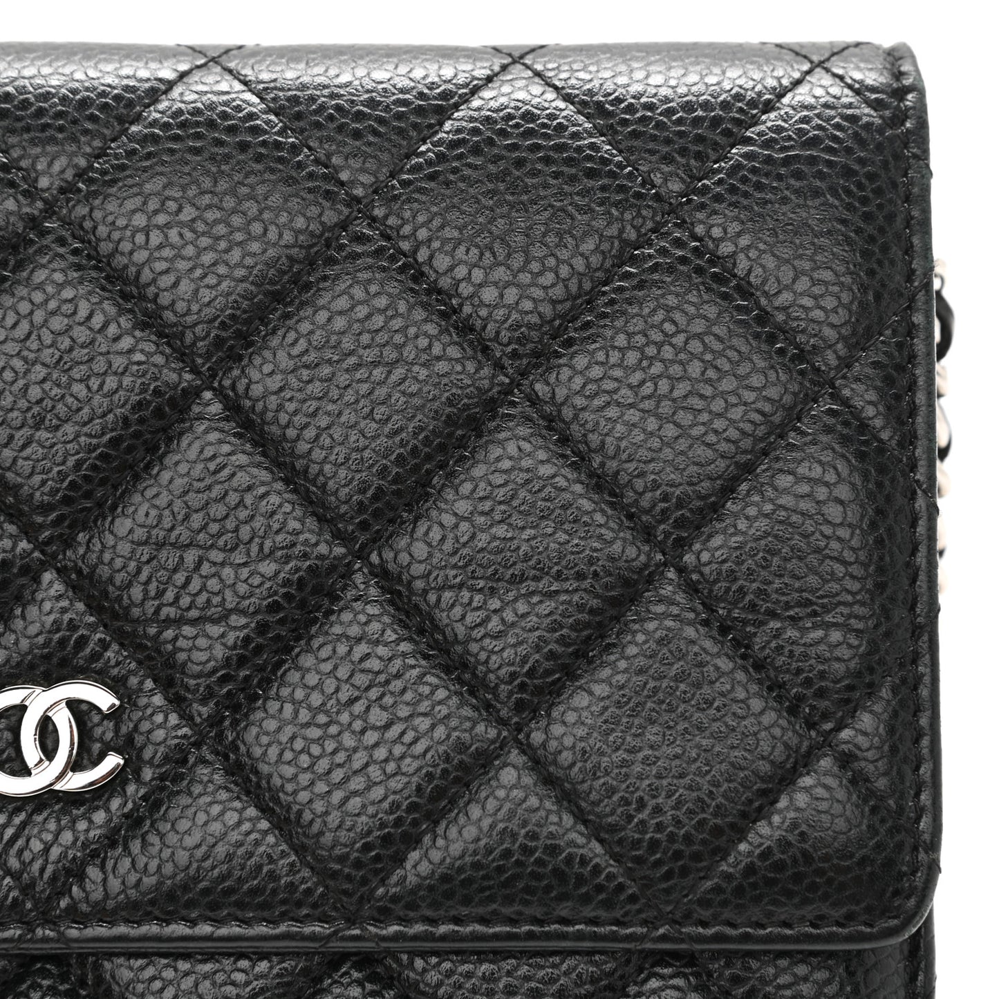 Caviar Quilted Wallet On Chain WOC Black