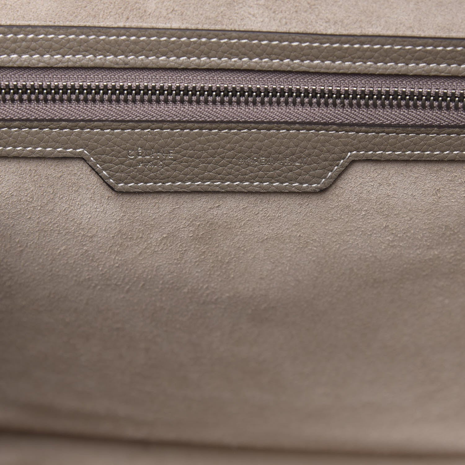 Celine Drummed Calfskin Mini Luggage Souris 6 of 11