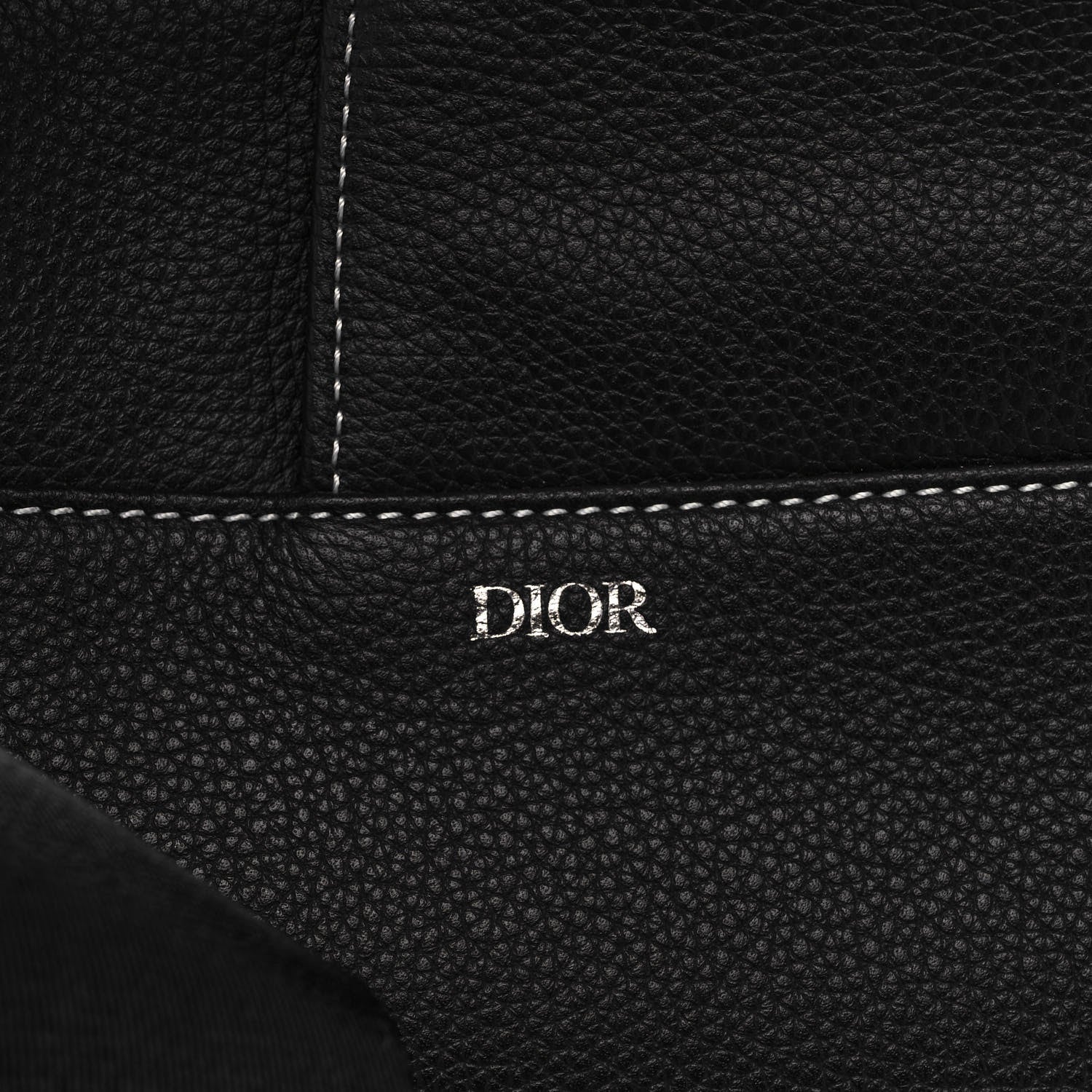 Christian Dior Grained Calfskin Logo Saddle Messenger Bag Black 9 of 11