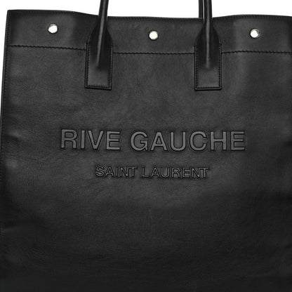 Saint Laurent Calfskin Rive Gauche North South Tote Black 7 of 9