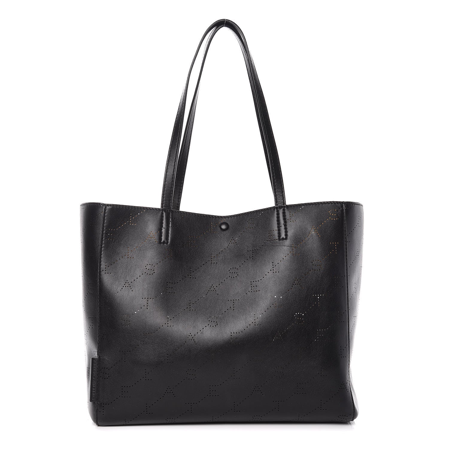 Stella McCartney Eco Alter Nappa Perforated Logo Tote Black 1 of 10