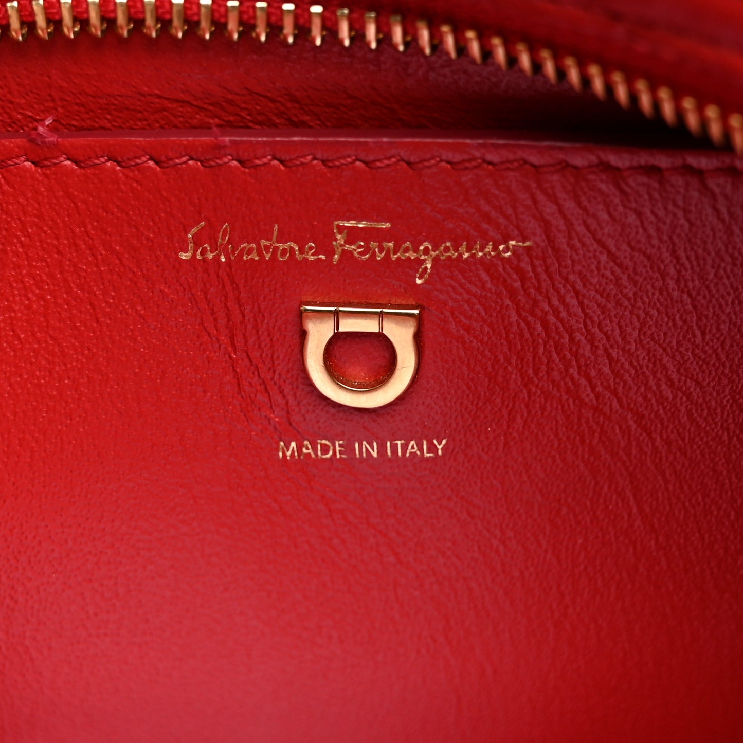 Calfskin Quilted Gancini Camera Bag Red