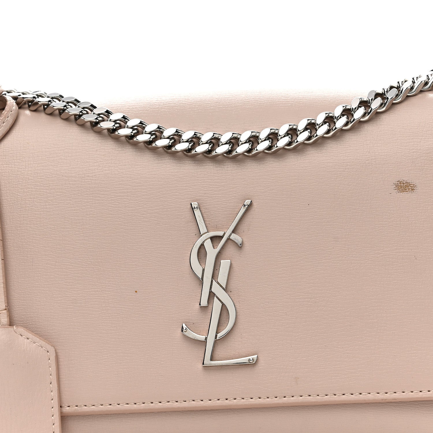 Saint Laurent Calfskin Medium Monogram Sunset Marble Pink 8 of 19