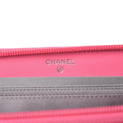 Chanel Patent Calfskin Lucky Symbols Zip Around Wallet Fuchsia 6 of 20