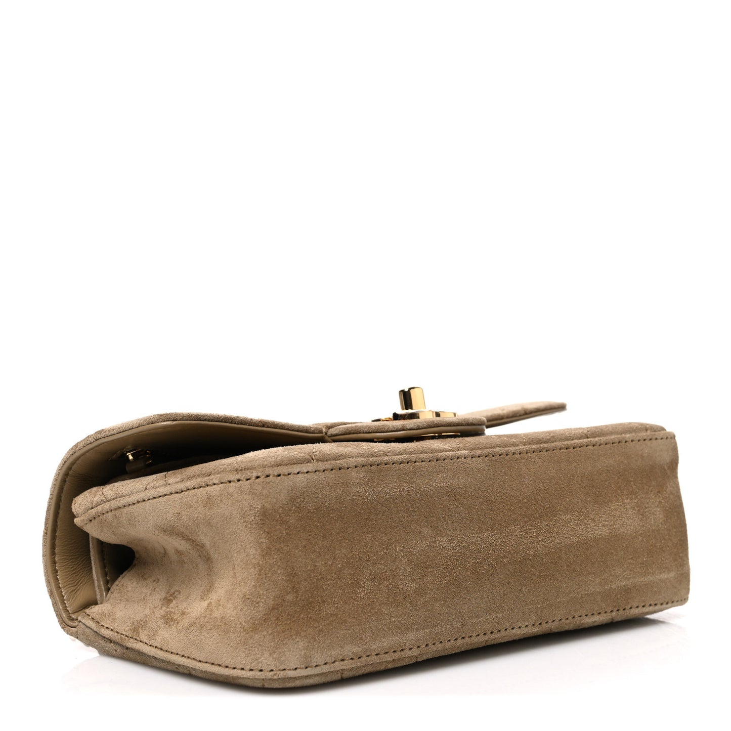 Suede Calfskin Mini Souplissimo Maxi Flap Dark Beige