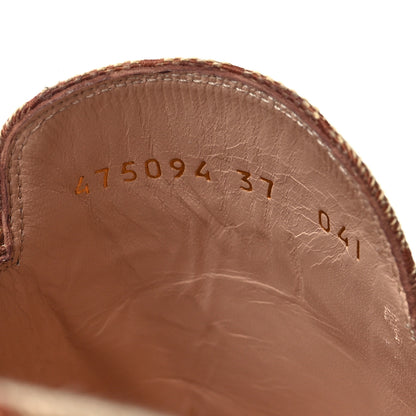 Gucci Canvas GG Monogram Horsebit Womens Princetown Slippers 37 Beige Ruggine Rust 6 of 8