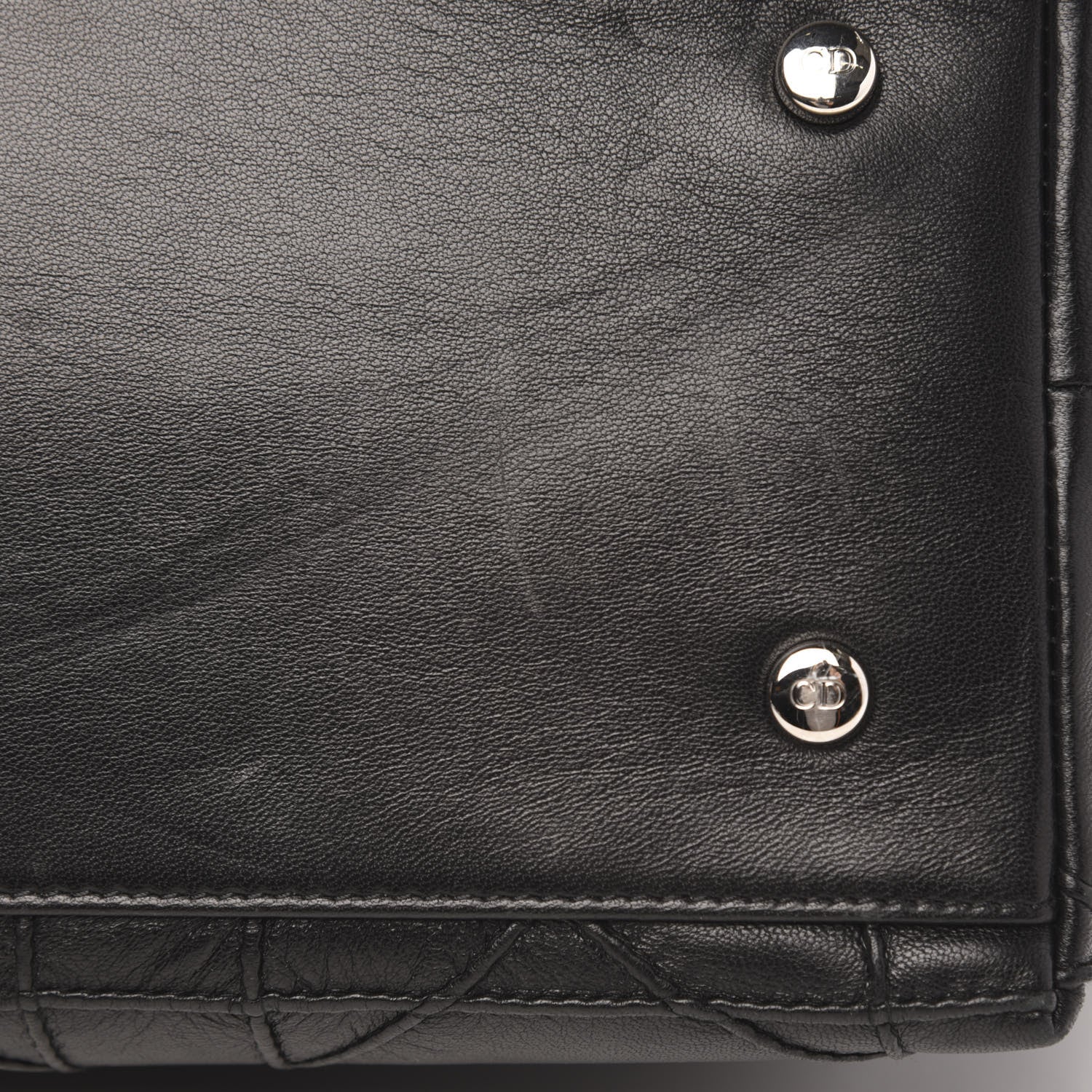 Christian Dior Lambskin Cannage Medium Granville Tote Black 11 of 11