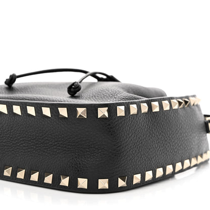 Valentino Garavani Grained Calfskin Rockstud Bucket Bag Black 9 of 9