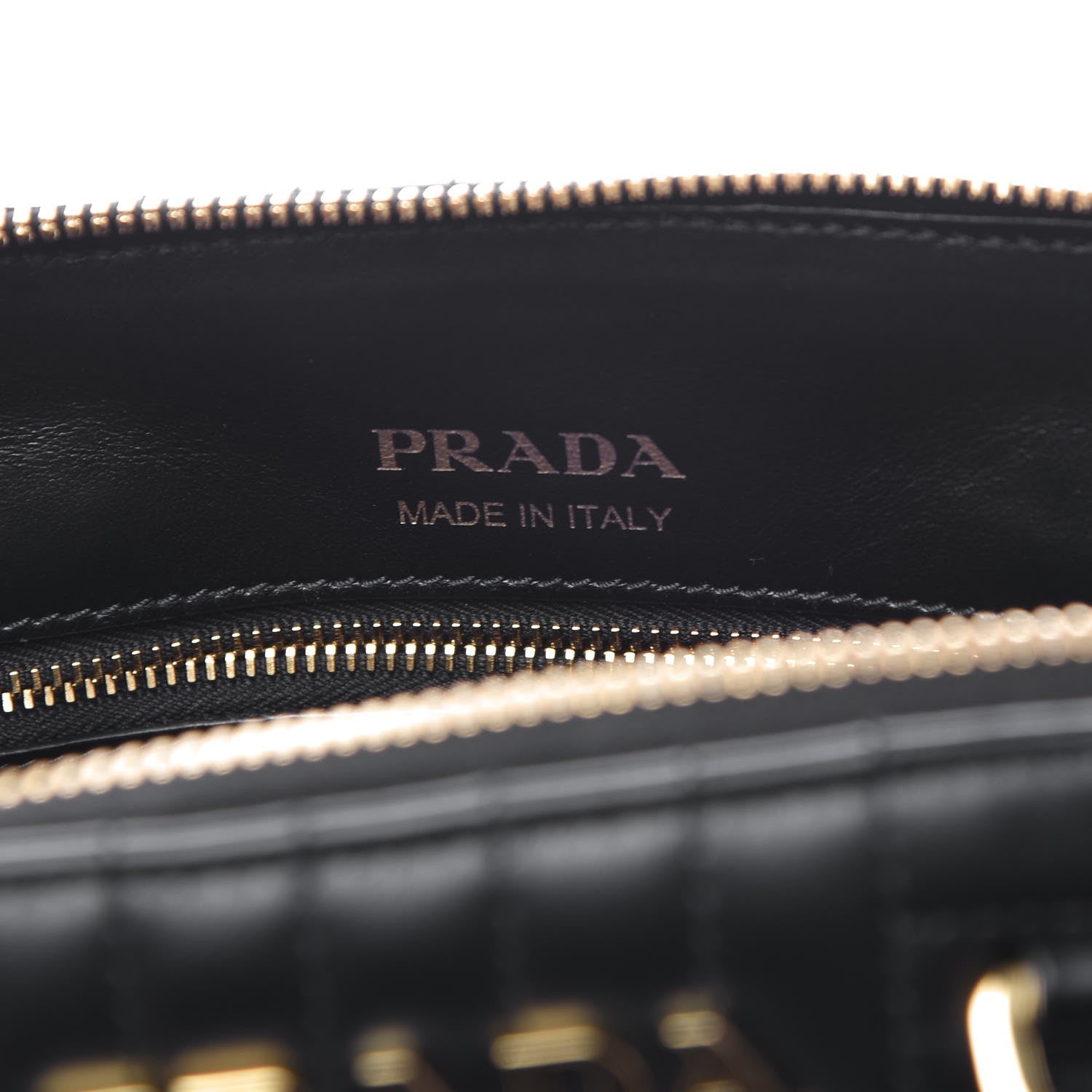 Prada Soft Calfskin Impunture Diagramme Promenade Tote Black 7 of 7