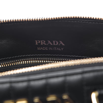 Prada Soft Calfskin Impunture Diagramme Promenade Tote Black 7 of 7