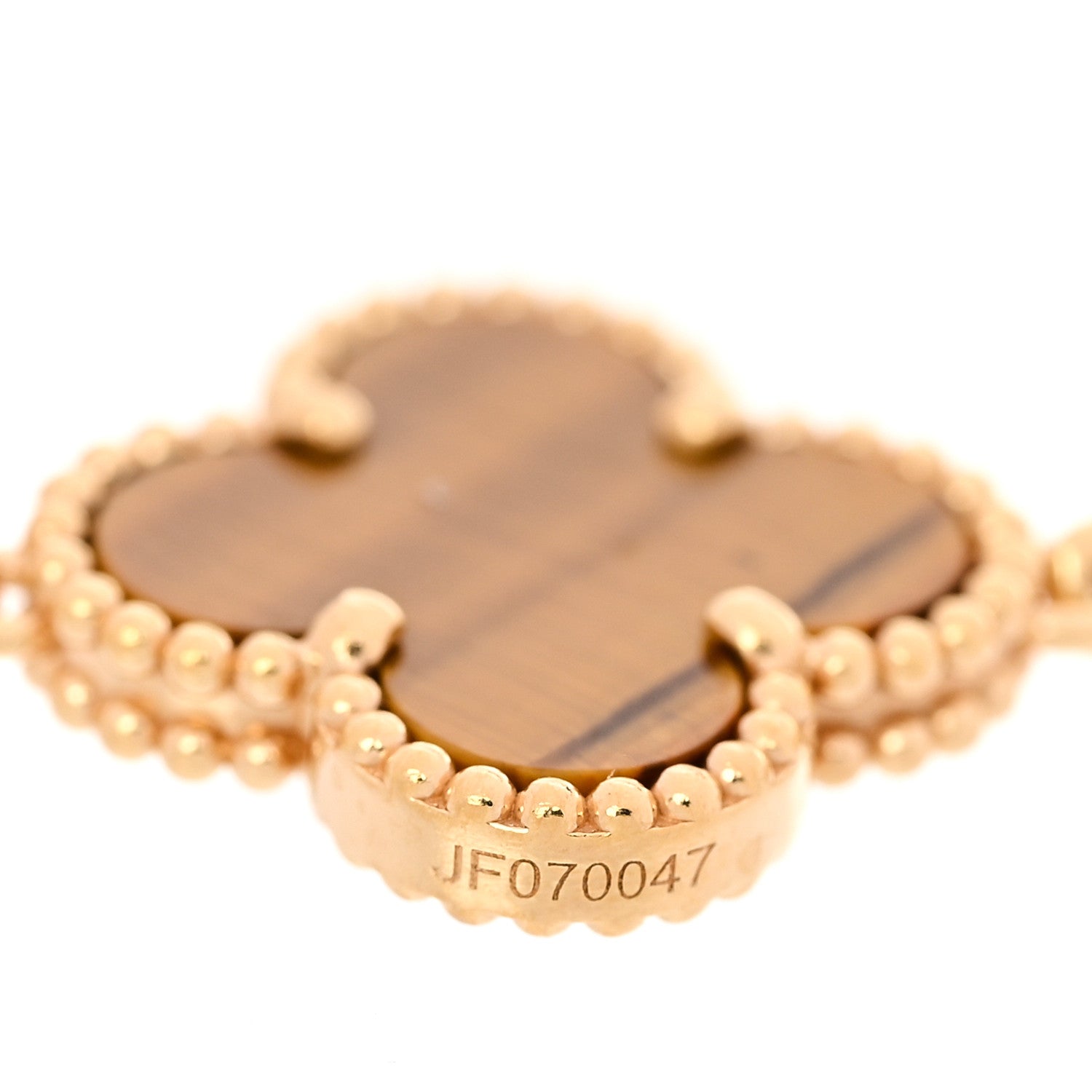Van Cleef & Arpels 18K Yellow Gold Tiger Eye 5 Motifs Vintage Alhambra Bracelet 4 of 6
