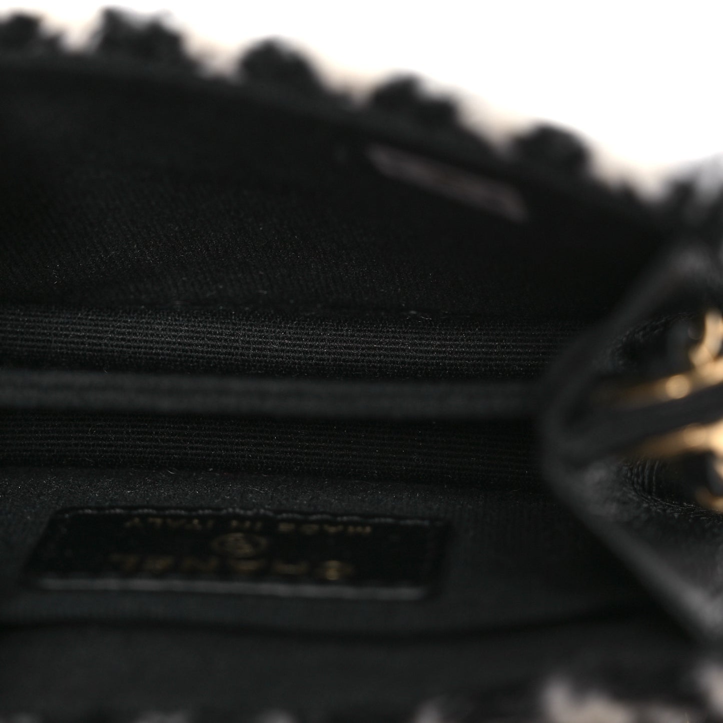 Tweed Houndstooth Quilted Mini Accordion Clutch With Chain White Black