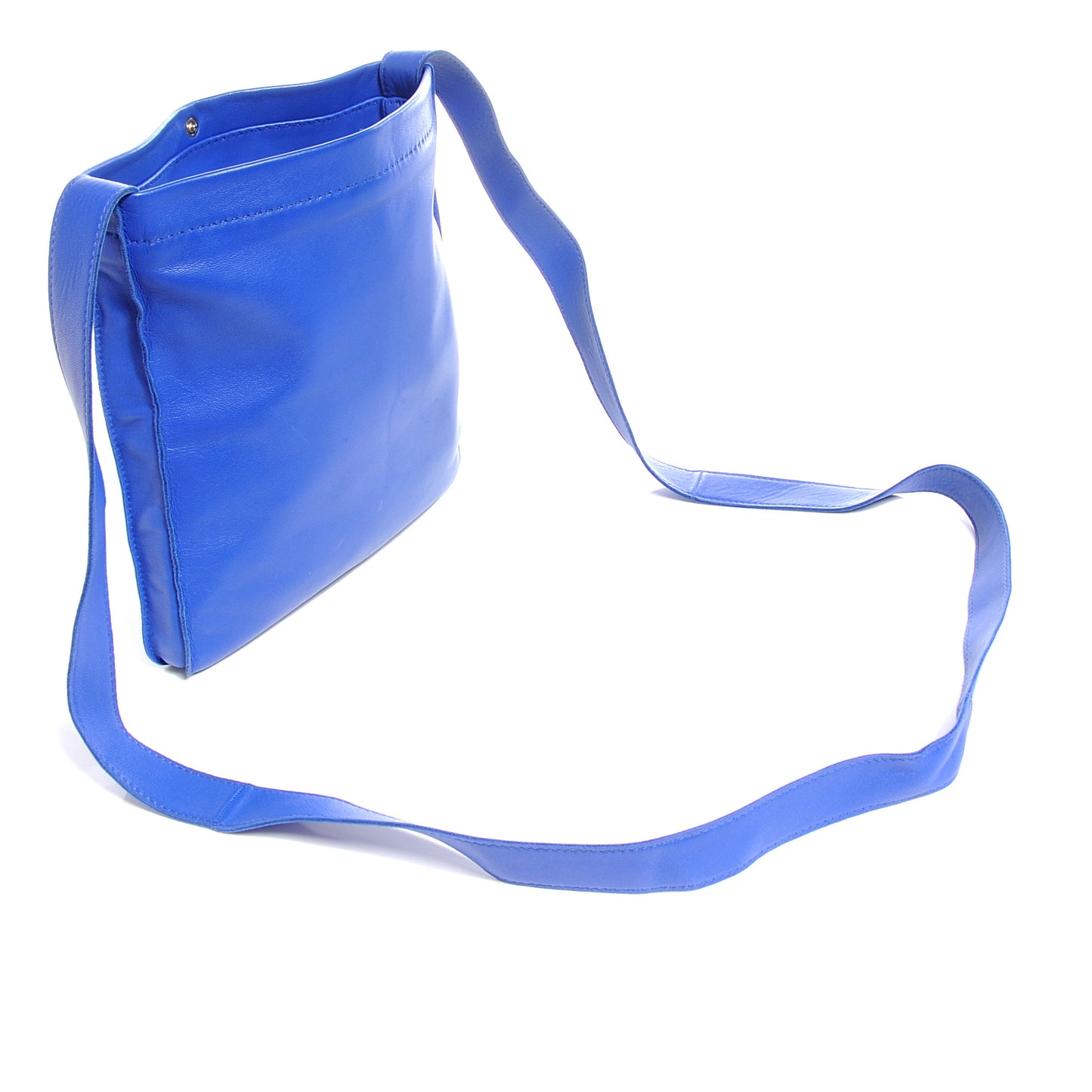 Lambskin Clou De Selle Pouch Bleu Electrique