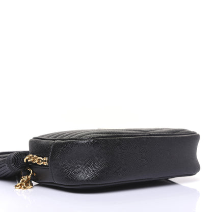 Saint Laurent Grain De Poudre Matelasse Monogram Mini Lou Camera Bag Black 4 of 15
