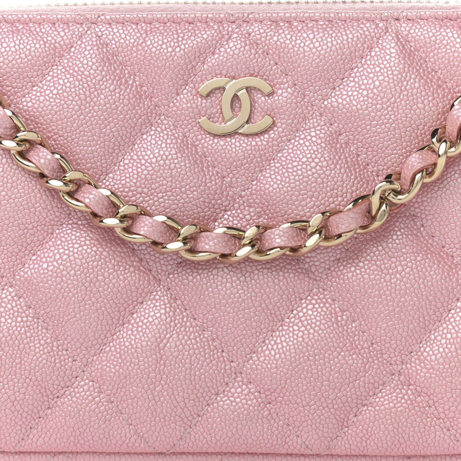 Chanel Iridescent Caviar Quilted Small Clutch With Chain Pink 11 of 16