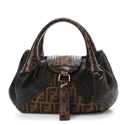 Fendi Zucca Nappa Nuvolata Vitello Tortuga Small Spy Tobacco Moro 1 of 14