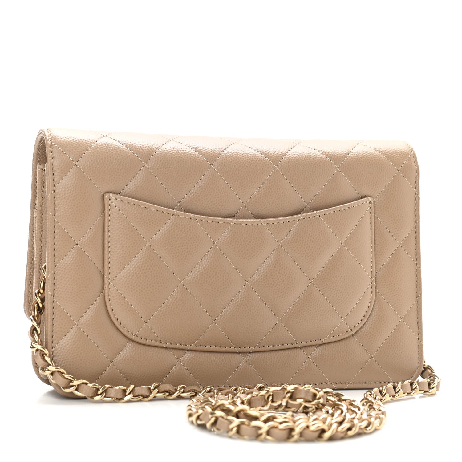 Chanel Caviar Quilted Wallet On Chain WOC Beige 3 of 12