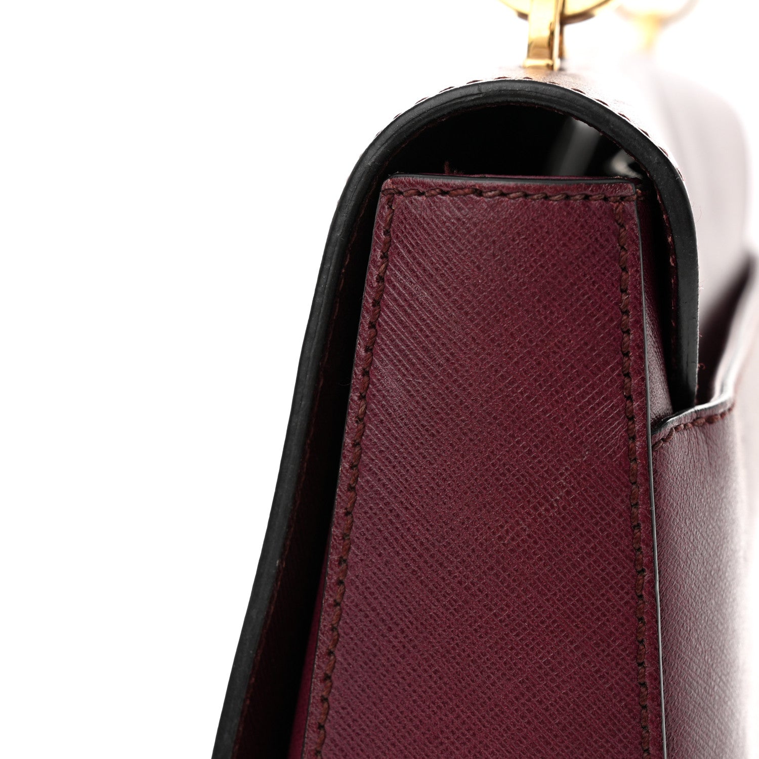 Salvatore Ferragamo Hammered Calfskin Gancini Bree Flap Barolo 12 of 13