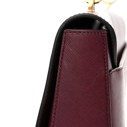 Salvatore Ferragamo Hammered Calfskin Gancini Bree Flap Barolo 12 of 13
