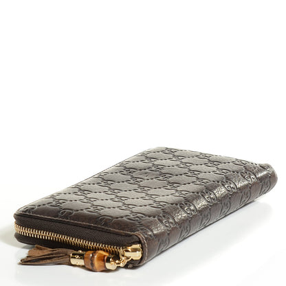 Gucci Guccissima Bamboo Tassel Zip Around Wallet Brown 4 of 8