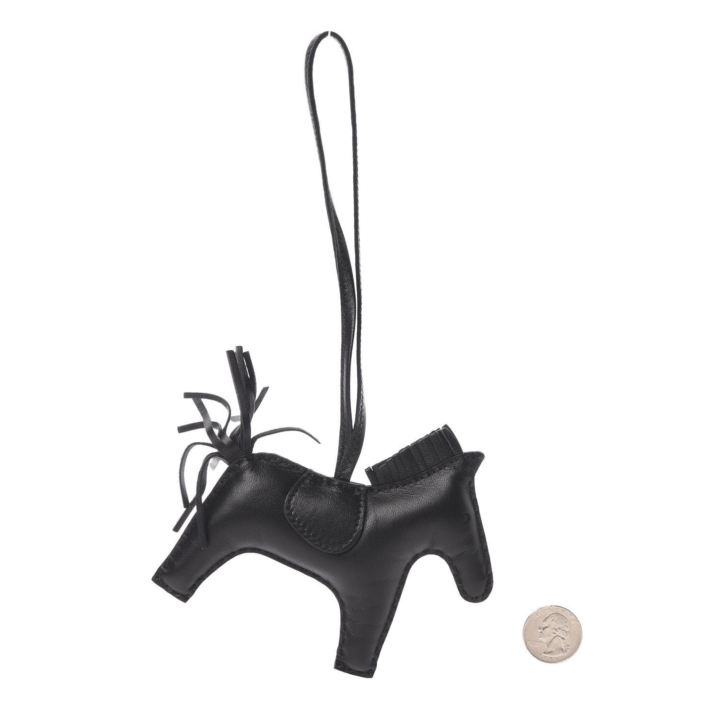 Milo Lambskin Grigri Rodeo Horse Bag Charm MM So Black