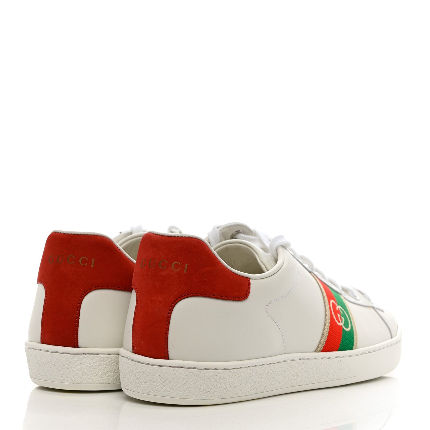 Calfskin Web Interlocking G Womens Ace Sneakers 40 White