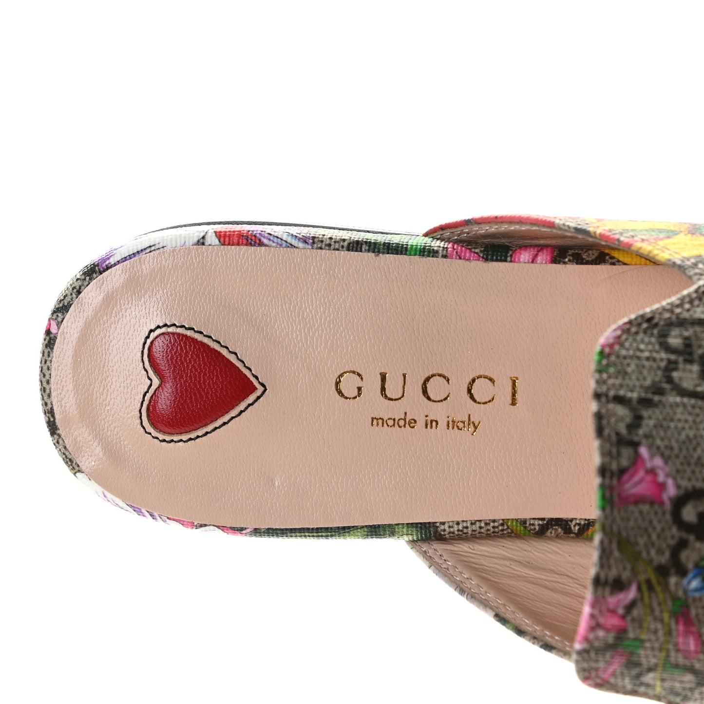 GG Supreme Monogram Flora Womens Princetown Slippers 36 Beige Ebony Multicolor Rosso
