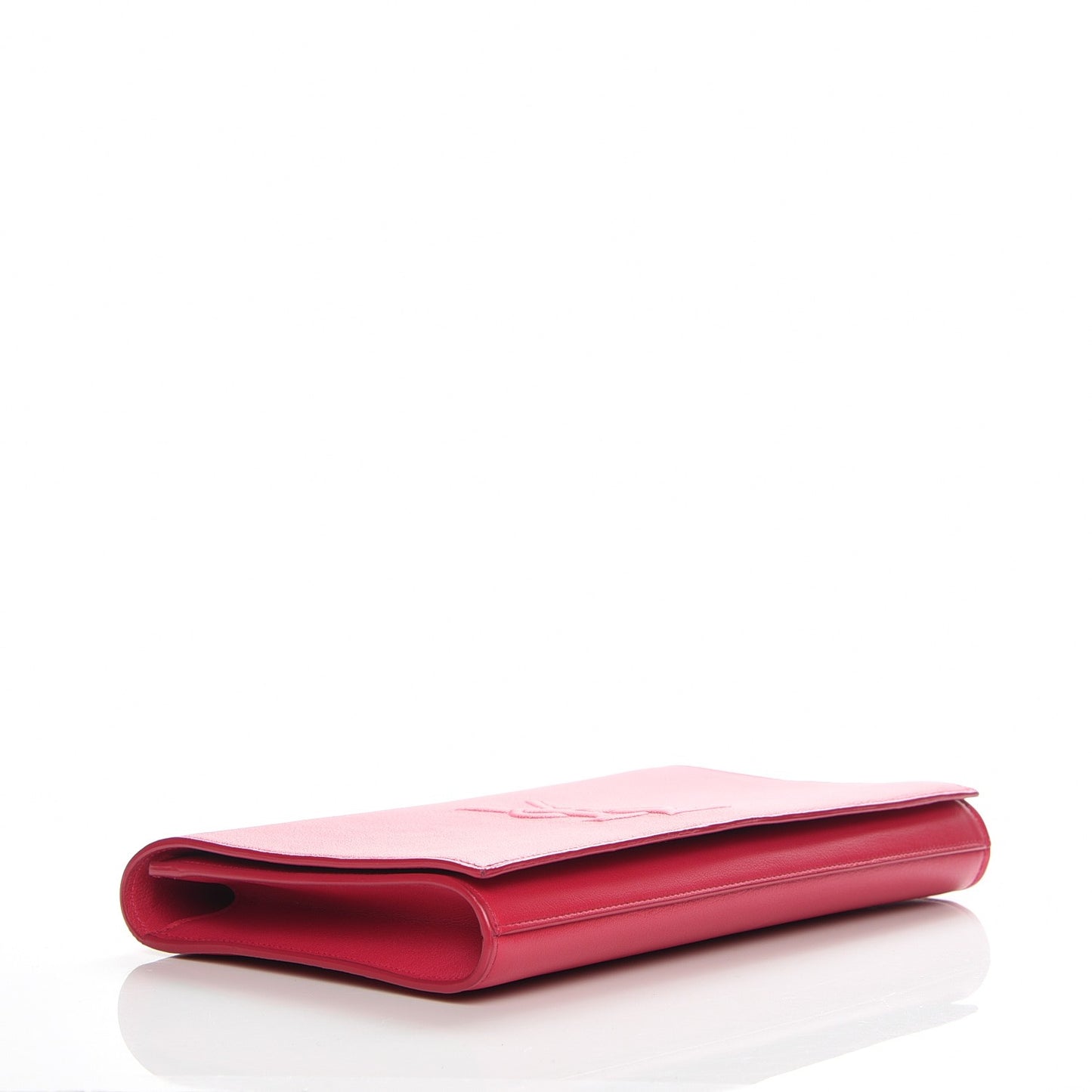 Calfskin Monogram Large Belle De Jour Clutch Lipstick Fuchsia