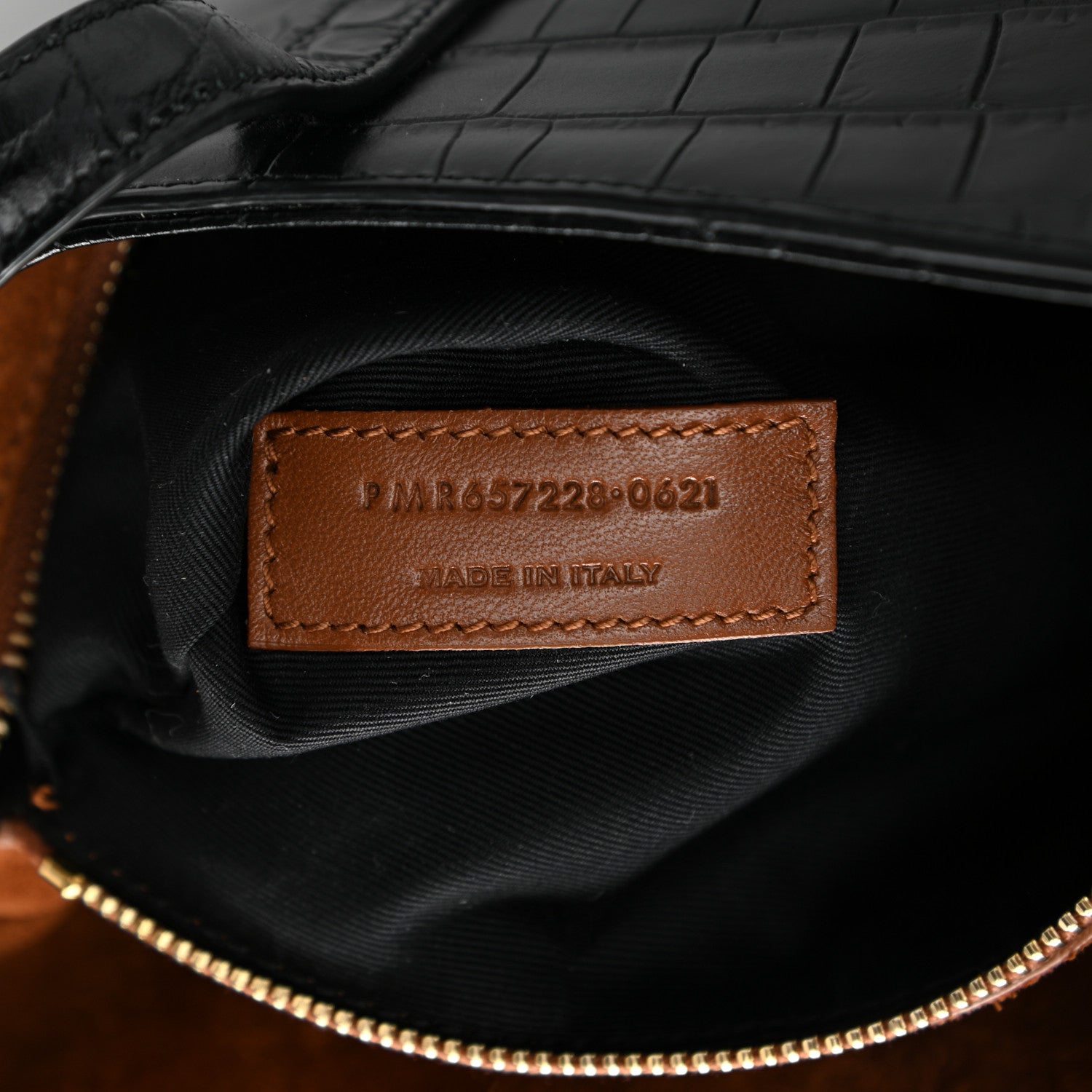 Saint Laurent Calfskin Crocodile Embossed Le 5 A 7 Hobo Black 7 of 11