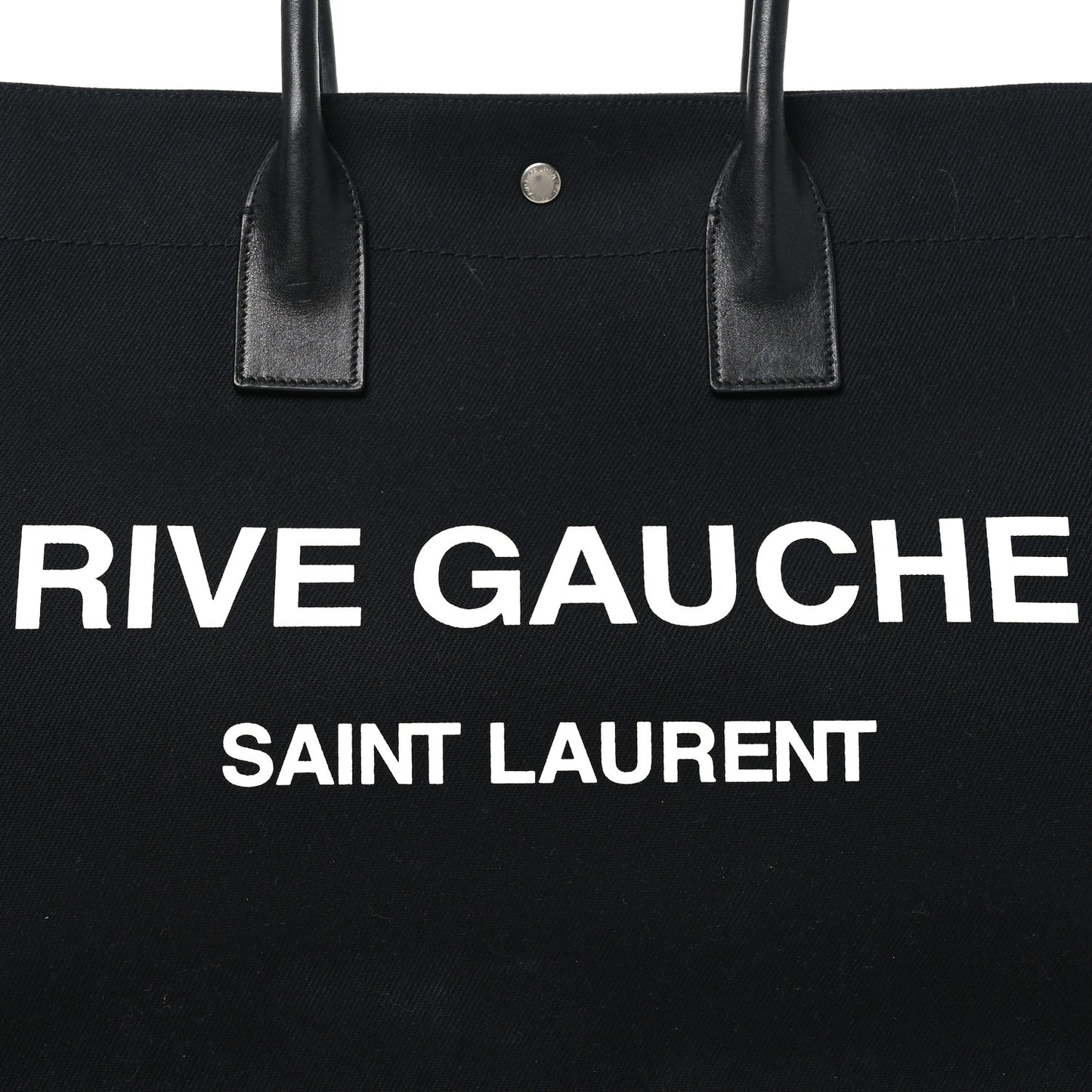Linen Calfskin Rive Gauche Tote Black