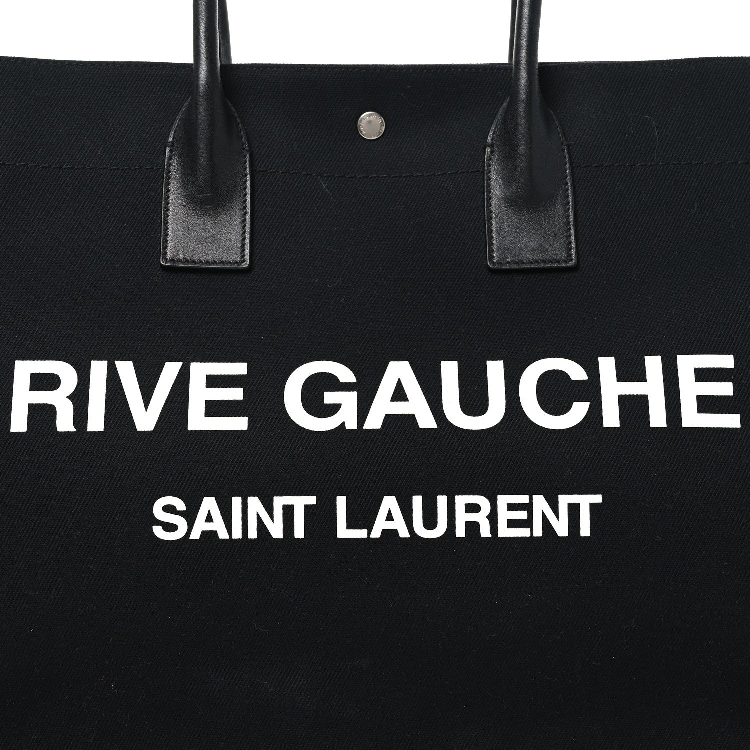 Saint Laurent Linen Calfskin Rive Gauche Tote Black 8 of 10