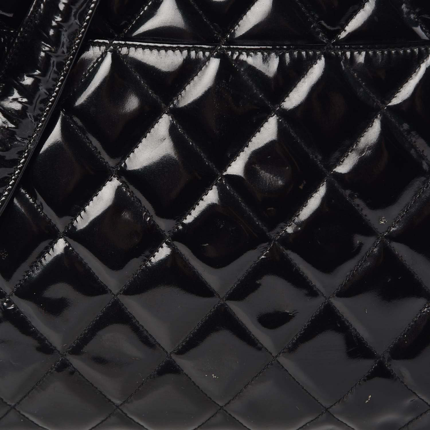 Chanel Patent Quilted Shopping Tote Black 12 of 15