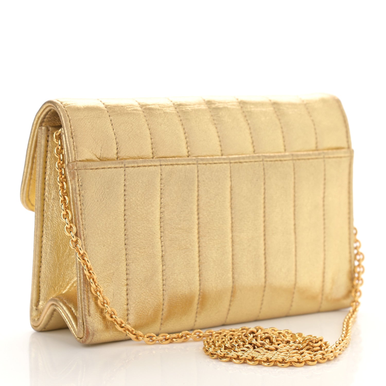 Chanel Metallic Lambskin Vertical Quilted Mini Flap Gold 3 of 12