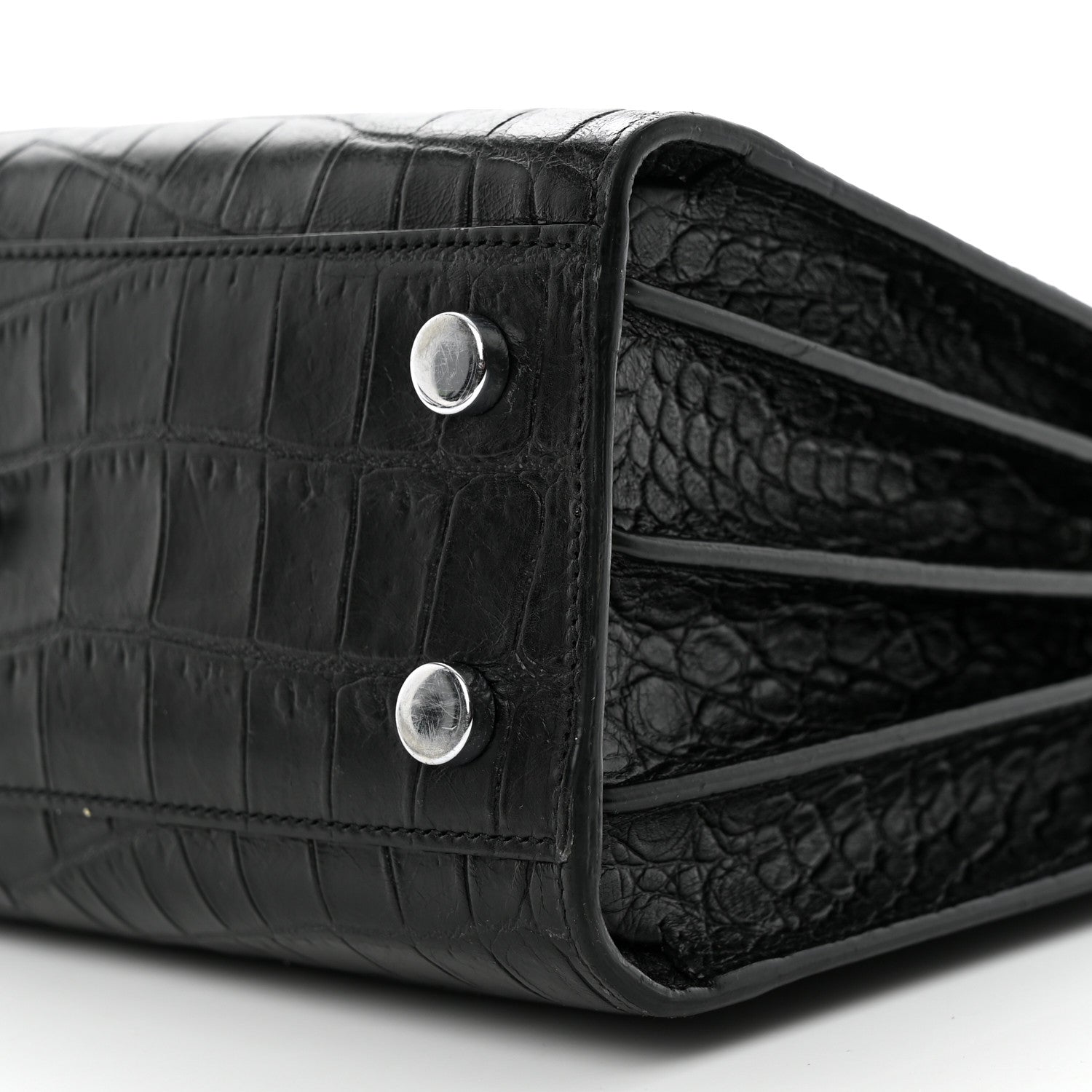 Saint Laurent Calfskin Crocodile Embossed Nano Sac De Jour Black 10 of 10