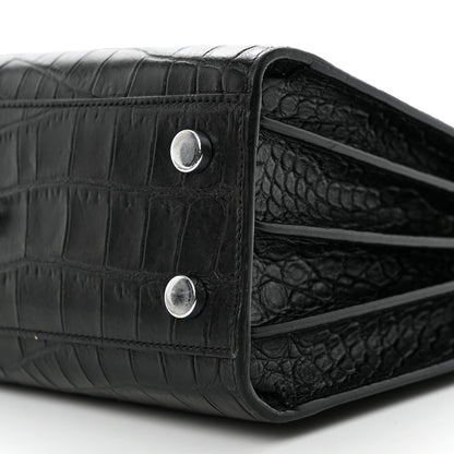 Saint Laurent Calfskin Crocodile Embossed Nano Sac De Jour Black 10 of 10