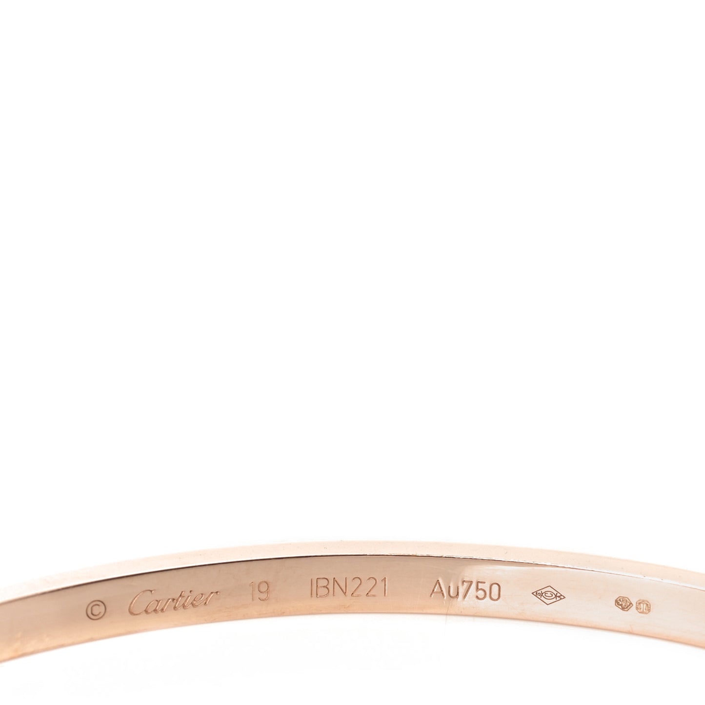 18K Pink Gold 6 Diamond Small LOVE Bracelet 19