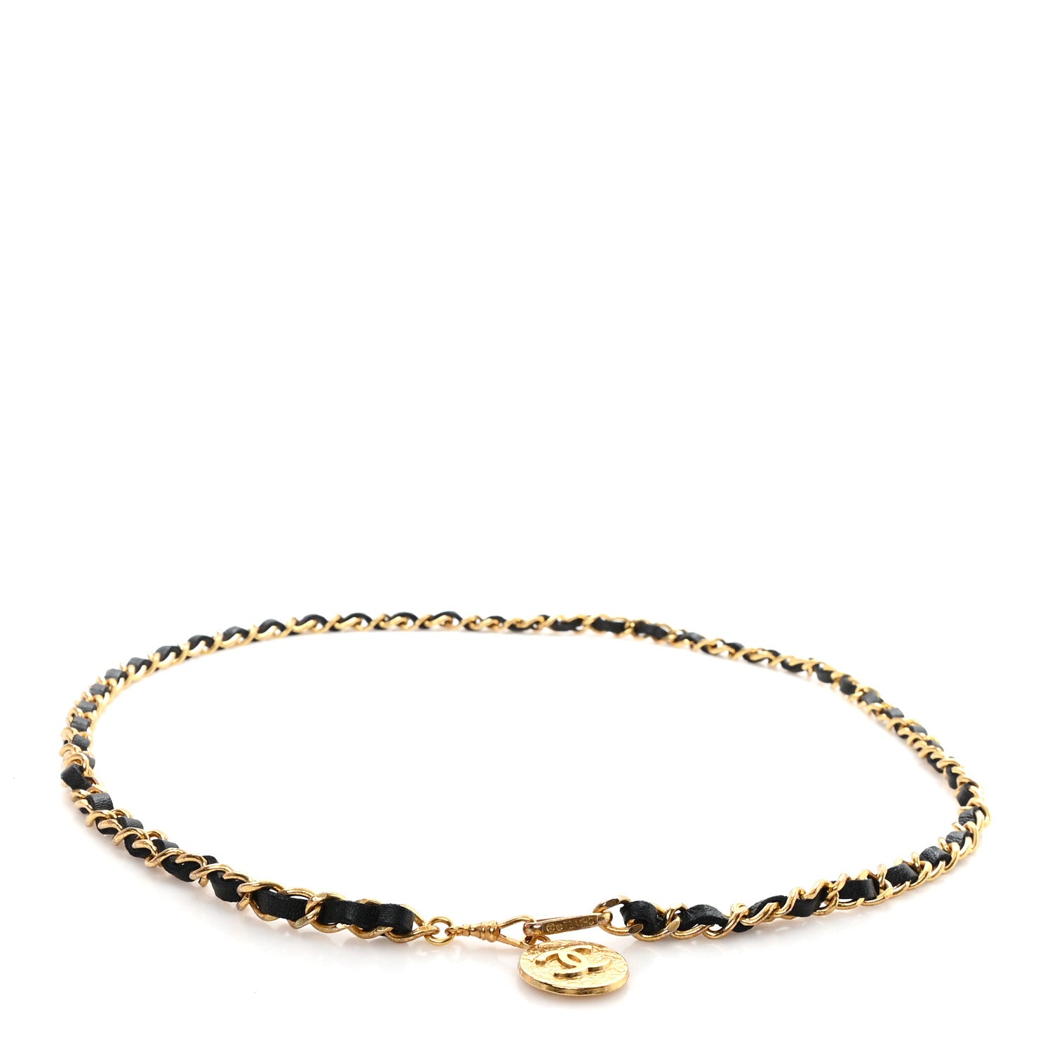 Chanel Lambskin Chain CC Medallion Belt Black Gold 1893375