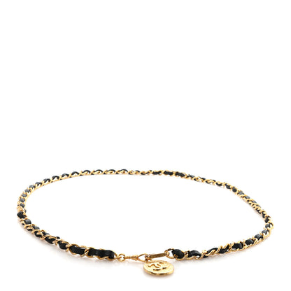 Chanel Lambskin Chain CC Medallion Belt Black Gold 1 of 3