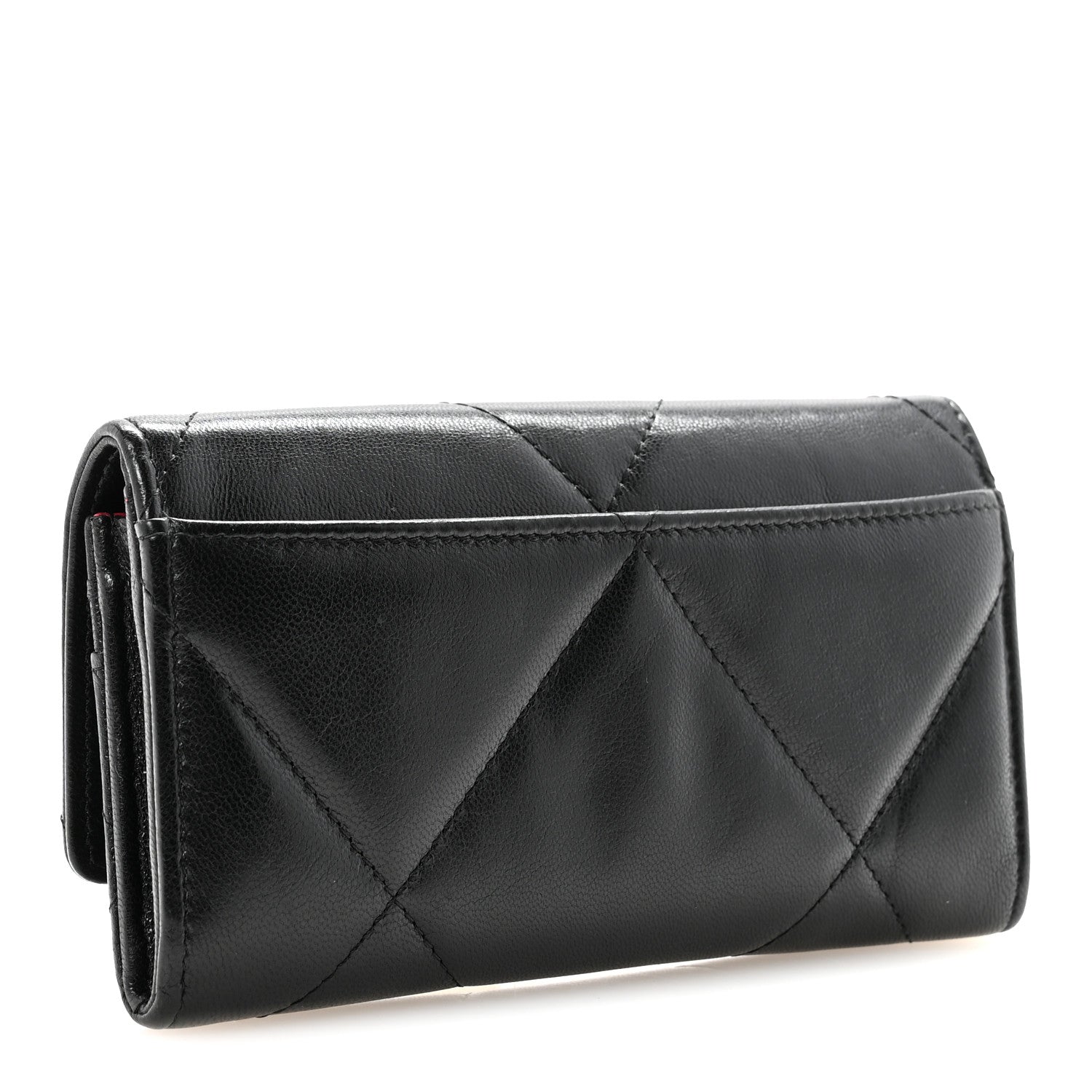 Chanel Lambskin Quilted Chanel 19 Flap Wallet Black 3 of 9
