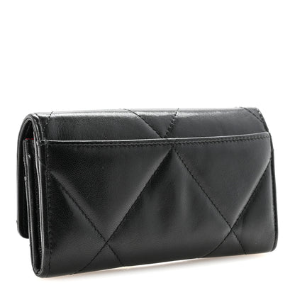 Chanel Lambskin Quilted Chanel 19 Flap Wallet Black 3 of 9