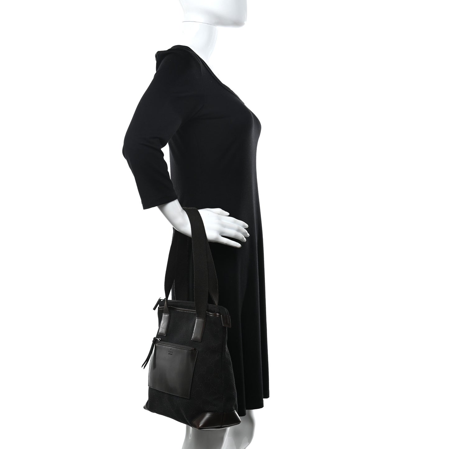 Denim Monogram Tote Bag Black