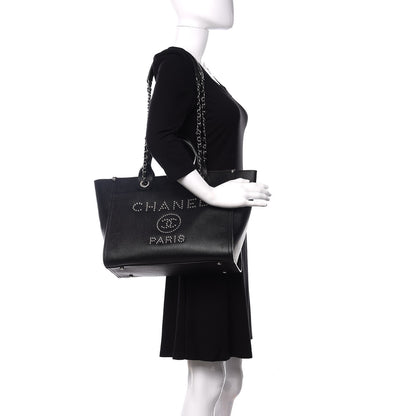 Chanel Caviar Small Studded Deauville Tote Black 3 of 13
