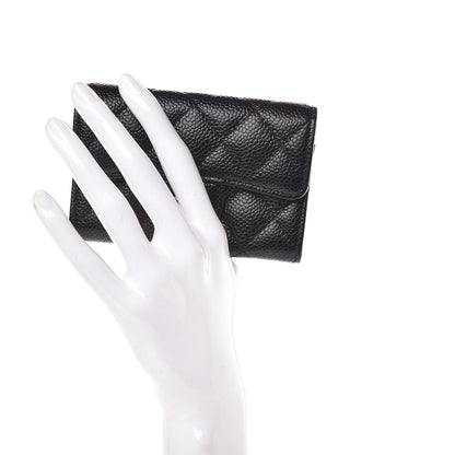 Chanel Caviar Quilted Flap Card Holder Black 2 of 9