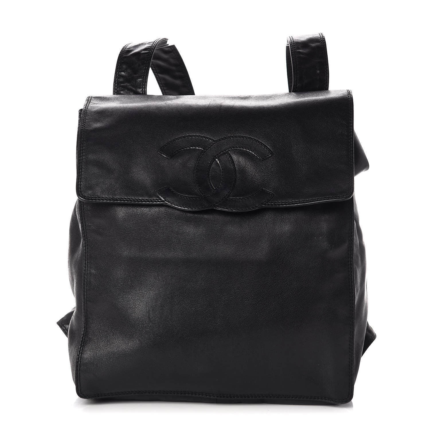 Chanel Lambskin CC Backpack Black 1 of 17
