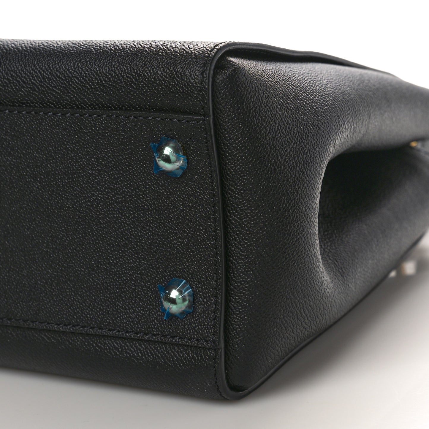 Soft Grain Calfskin Medium Buckle Tote Black