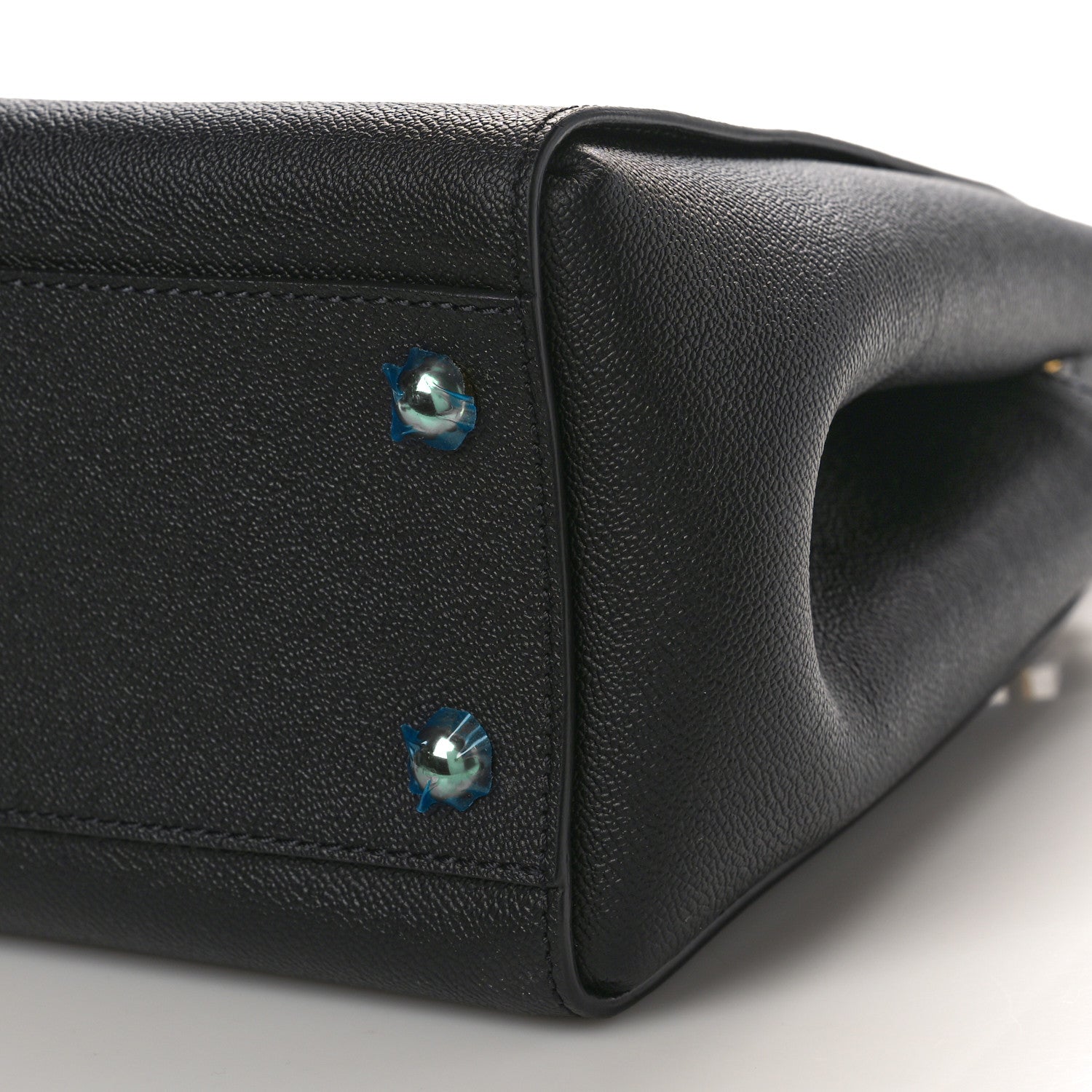 Burberry Soft Grain Calfskin Medium Buckle Tote Black 10 of 10