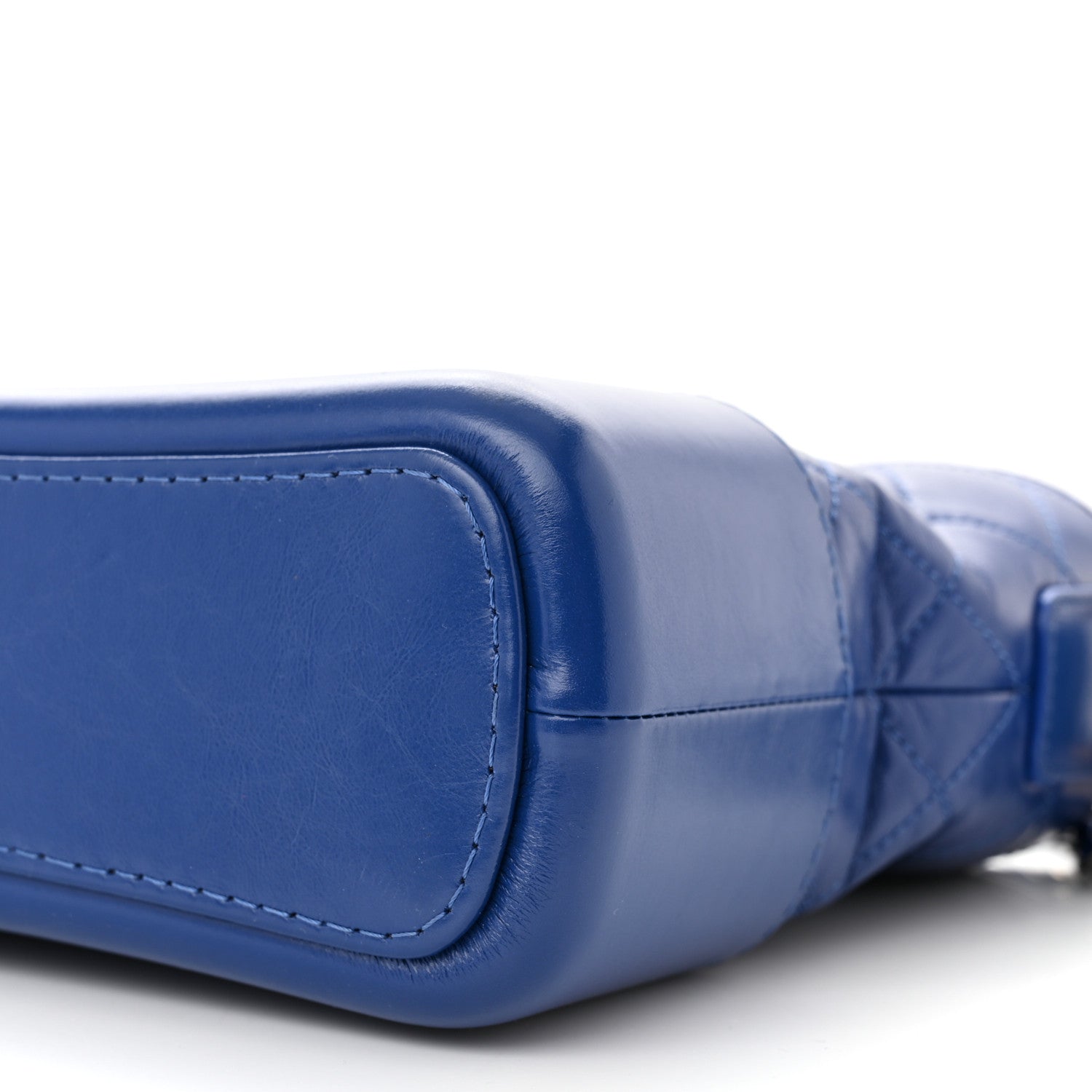 Chanel Aged Smooth Calfskin Quilted Medium Gabrielle Logo Hobo Blue 10 of 12