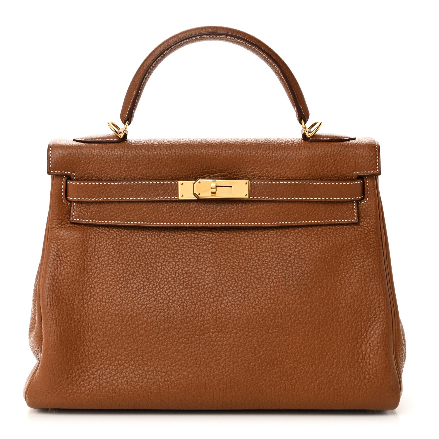 Hermes Taurillon Clemence Kelly Retourne 32 Gold 1 of 9
