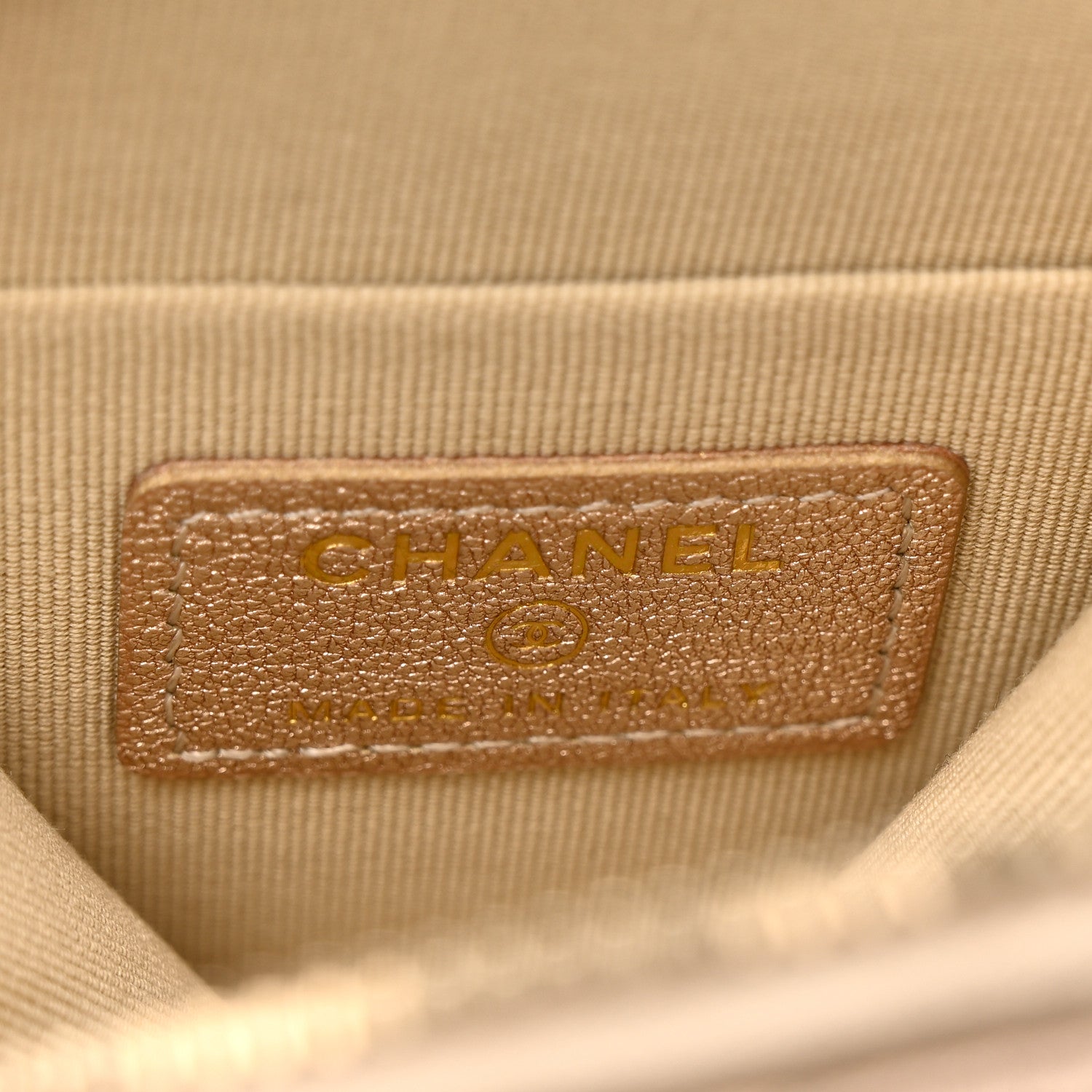 Chanel Metallic Lambskin Quilted Round Clip On Coin Purse Airpods Case Gold 7 of 9