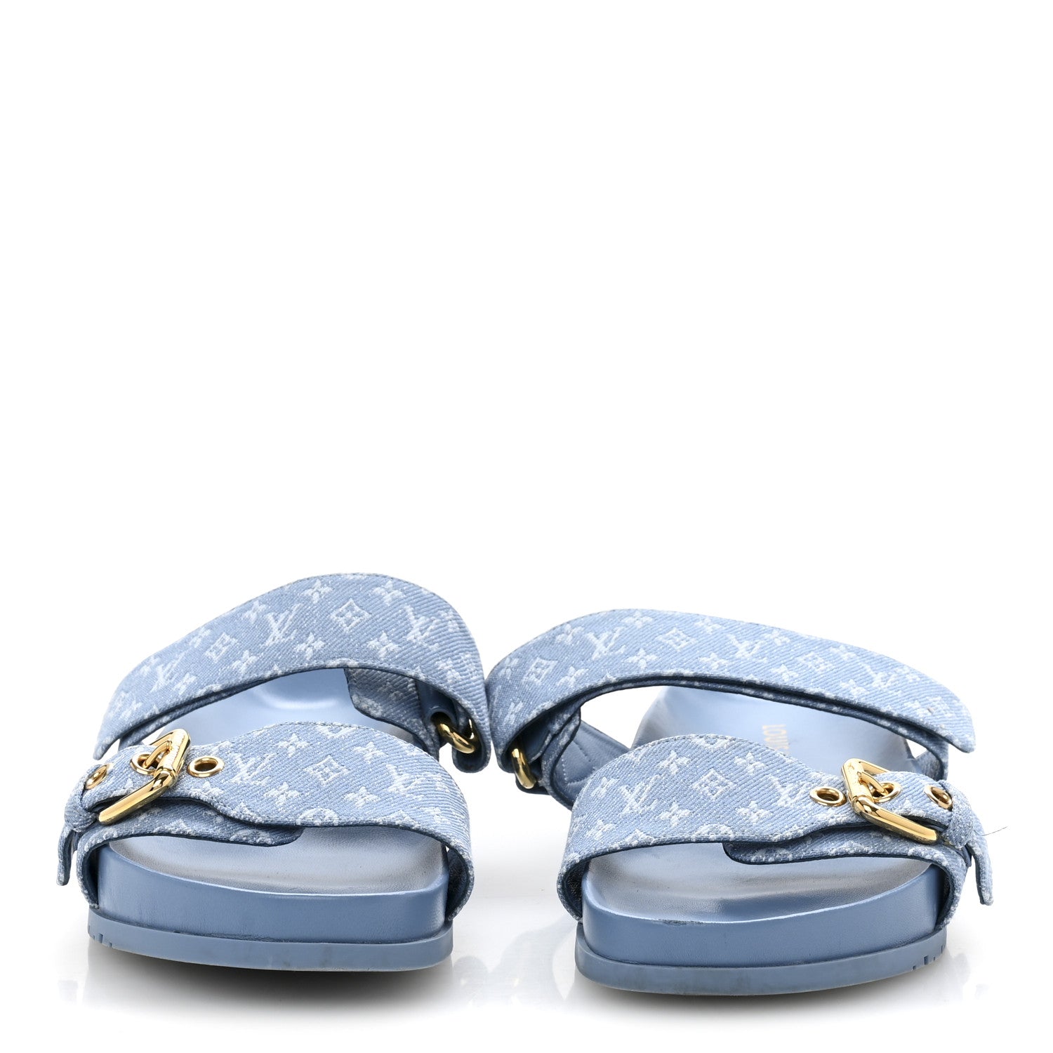 Louis Vuitton Monogram Jacquard Bom Dia Flat Comfort Mules 36 Blue 3 of 10